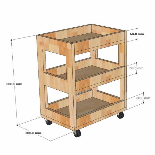 Kệ nhà bếp 40x30x53cm gỗ cao su KB68108