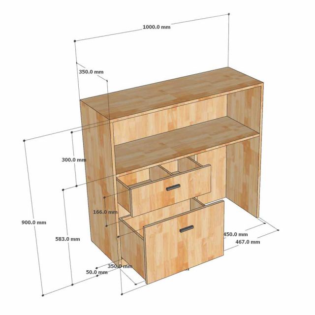 Kệ nhà bếp kết hợp với kệ gia vị 100x30x90cm gỗ cao su KB68110