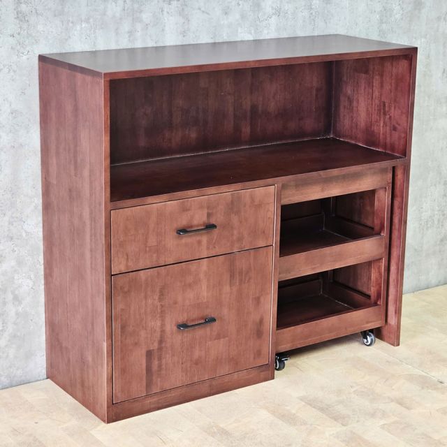 Kệ nhà bếp kết hợp với kệ gia vị 100x30x90cm gỗ cao su KB68110