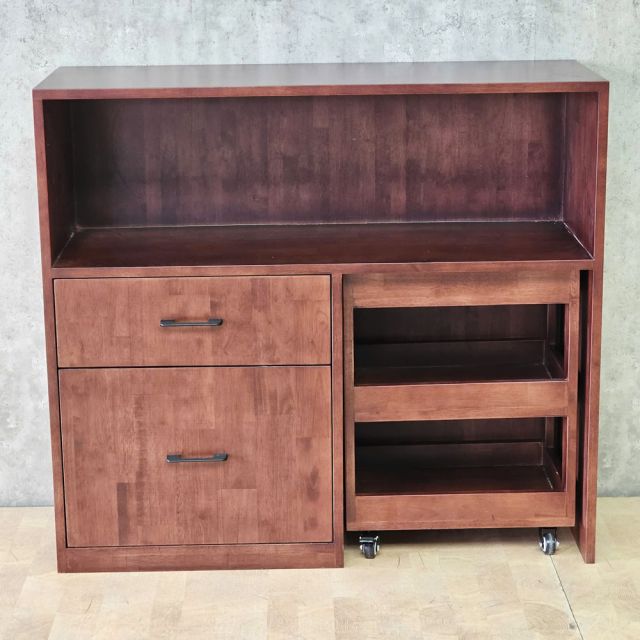 Kệ nhà bếp kết hợp với kệ gia vị 100x30x90cm gỗ cao su KB68110