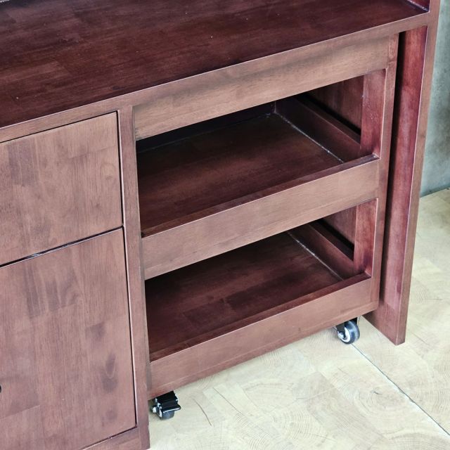Kệ nhà bếp kết hợp với kệ gia vị 100x30x90cm gỗ cao su KB68110