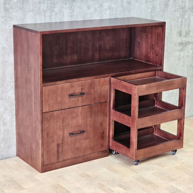 Kệ nhà bếp kết hợp với kệ gia vị 100x30x90cm gỗ cao su KB68110