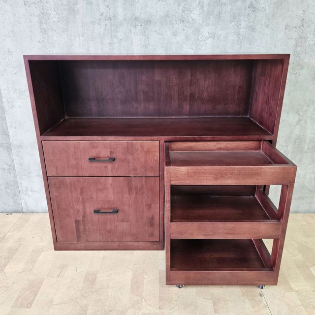 Kệ nhà bếp kết hợp với kệ gia vị 100x30x90cm gỗ cao su KB68110