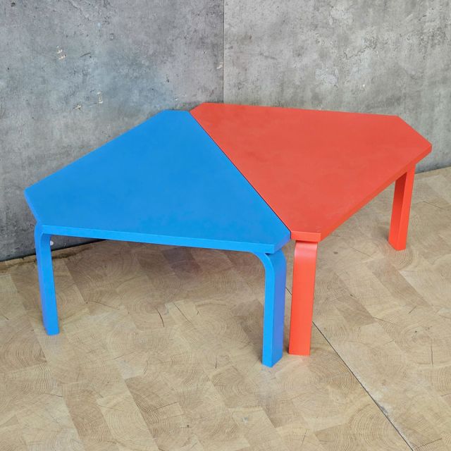 Module Bàn cụm 6 hình thang mini ngồi bệt KGD016