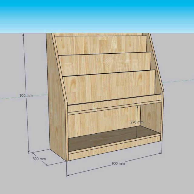 Kệ mầm non 90x30x90cm gỗ cao su KGS68022