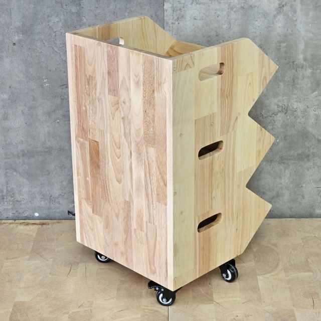 Kệ sách di động 40x30x53cm gỗ cao su KS68382
