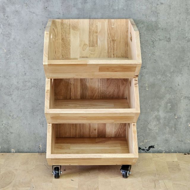 Kệ sách di động 40x30x53cm gỗ cao su KS68382