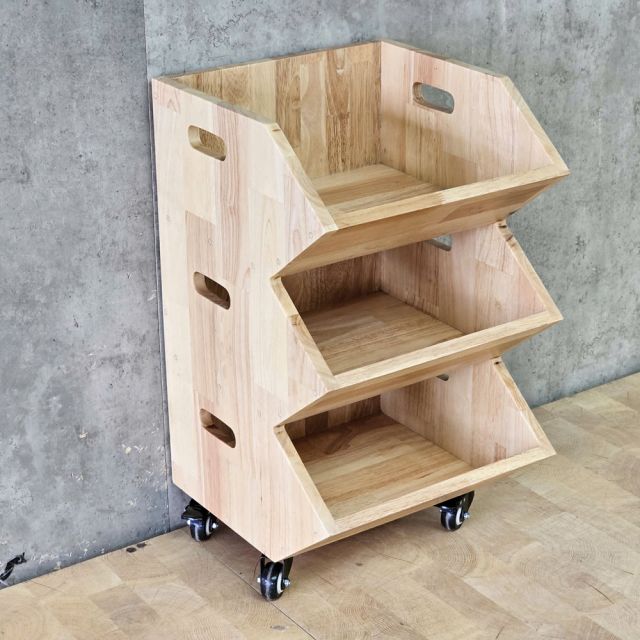 Kệ sách di động 40x30x53cm gỗ cao su KS68382