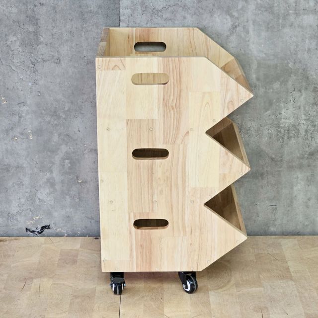 Kệ sách di động 40x30x53cm gỗ cao su KS68382