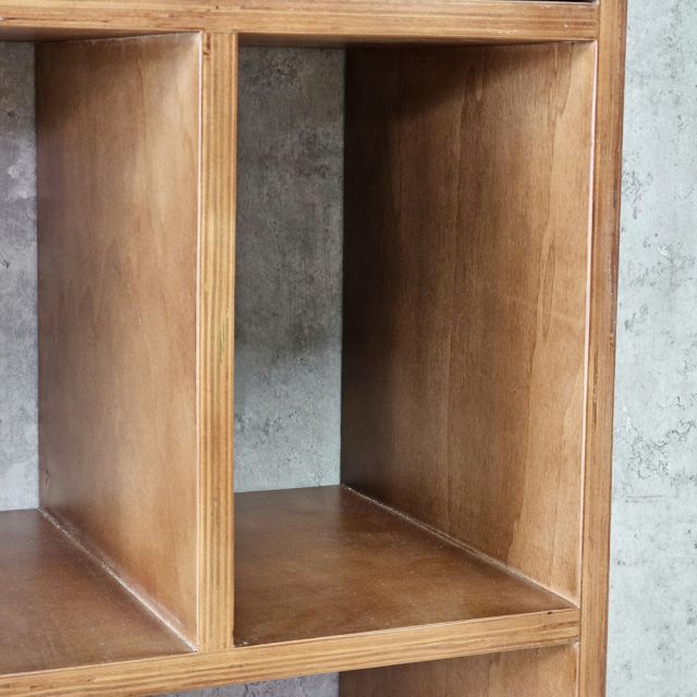 Kệ tủ trang trí 60x30x170cm gỗ Plywood Venner Brich chân sắt KTT68098