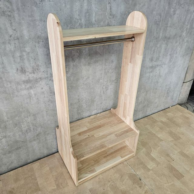 Tủ kệ treo quần áo trẻ em 60x40x120cm gỗ cao su TREM015