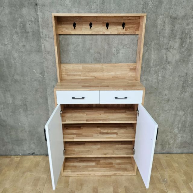 Tủ kệ giày dép 80x35x160cm gỗ cao su KG68117