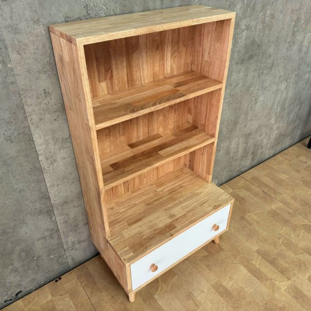 Kệ sách cho bé 60x35x110cm gỗ cao su TREM008