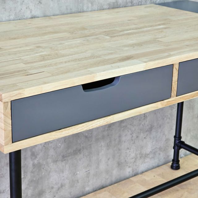 Bàn làm việc ống nước 120x60cm gỗ cao su PPF022