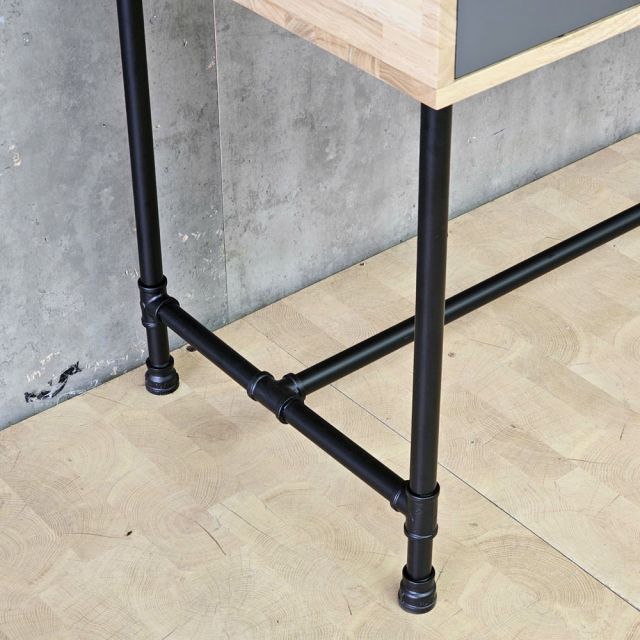 Bàn làm việc ống nước 120x60cm gỗ cao su PPF022