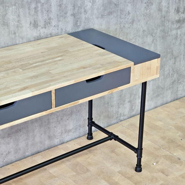 Bàn làm việc ống nước 120x60cm gỗ cao su PPF022