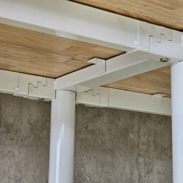 Bàn làm việc liền kệ sách 240x80cm gỗ cao su hệ TIO HBTO057
