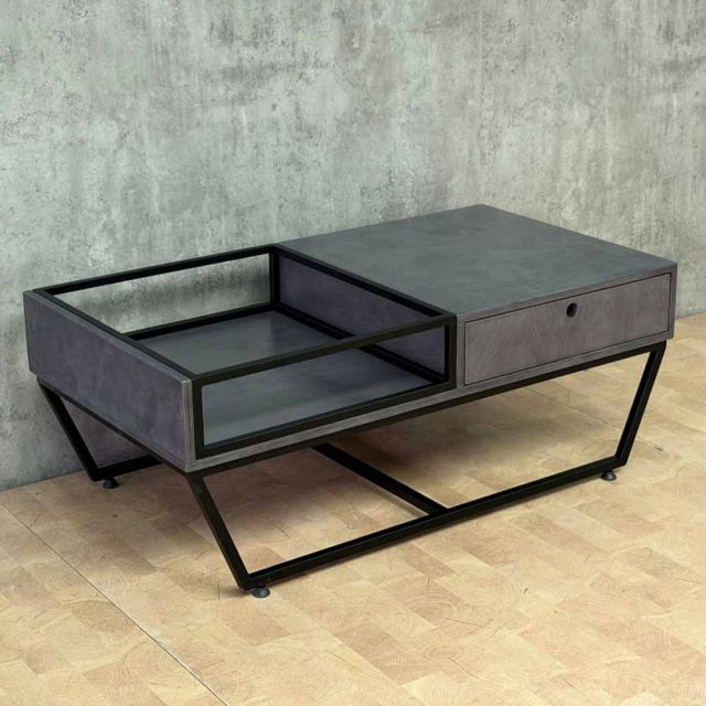 Bàn Sofa 110x60cm Plywood Venner Brich kết hợp khung sắt sơn tĩnh điện TT68380
