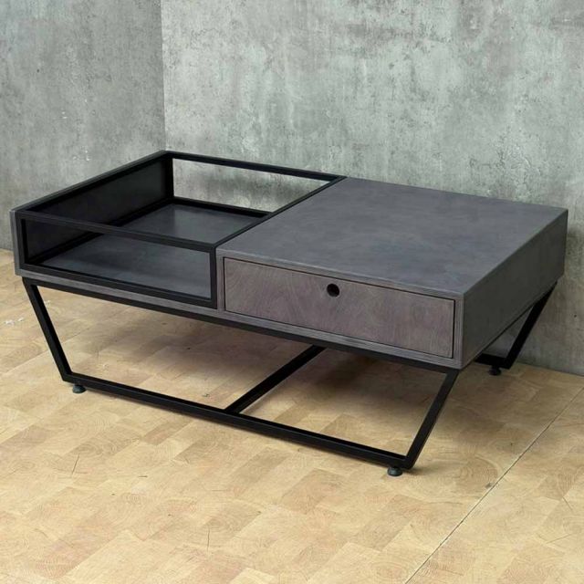 Bàn Sofa 110x60cm Plywood Venner Brich kết hợp khung sắt sơn tĩnh điện TT68380