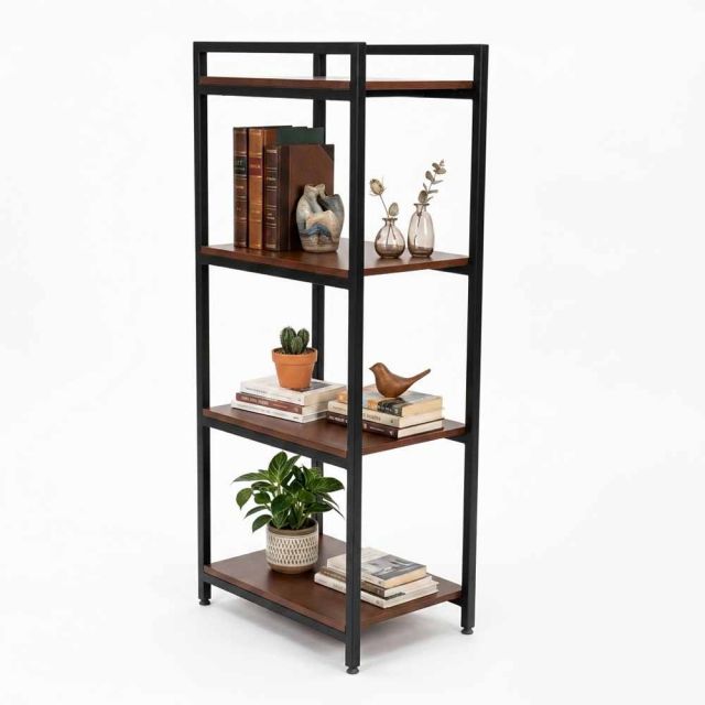 Kệ trang trí 4 tầng 40x60x140cm gỗ cao su khung sắt sơn tĩnh điện KTT68097