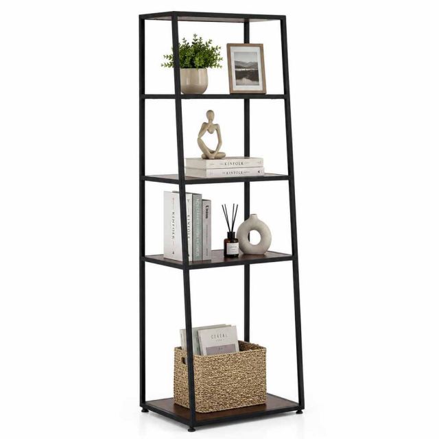 Kệ trang trí 5 tầng 60x45x160cm gỗ cao su khung sắt sơn tĩnh điện KS68381