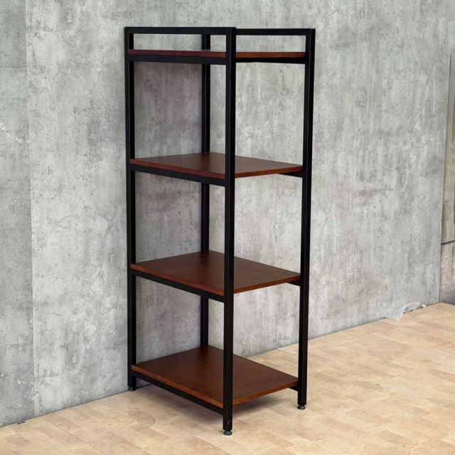 Kệ trang trí 4 tầng 40x60x140cm gỗ cao su khung sắt sơn tĩnh điện KTT68097