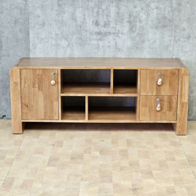 Kệ tivi phòng khách 140x40x55cm gỗ cao su KTV68144