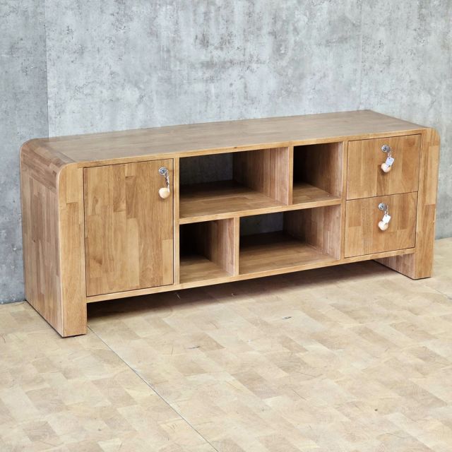 Kệ tivi phòng khách 140x40x55cm gỗ cao su KTV68144