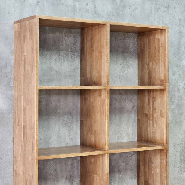 Kệ sách 91x40x180cm gỗ cao su cửa lưới mây KS68378