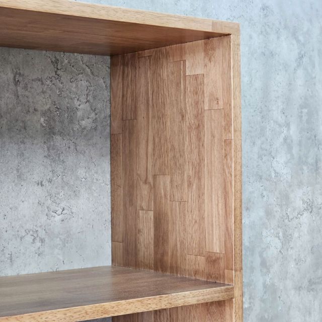 Kệ sách 91x40x180cm gỗ cao su cửa lưới mây KS68378