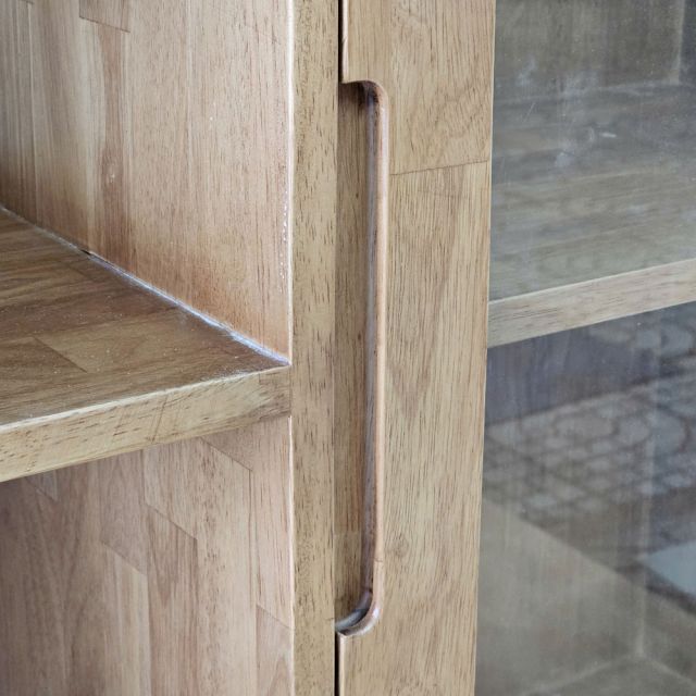 Kệ sách 182x40x180cm gỗ cao su cửa lưới mây KS68380