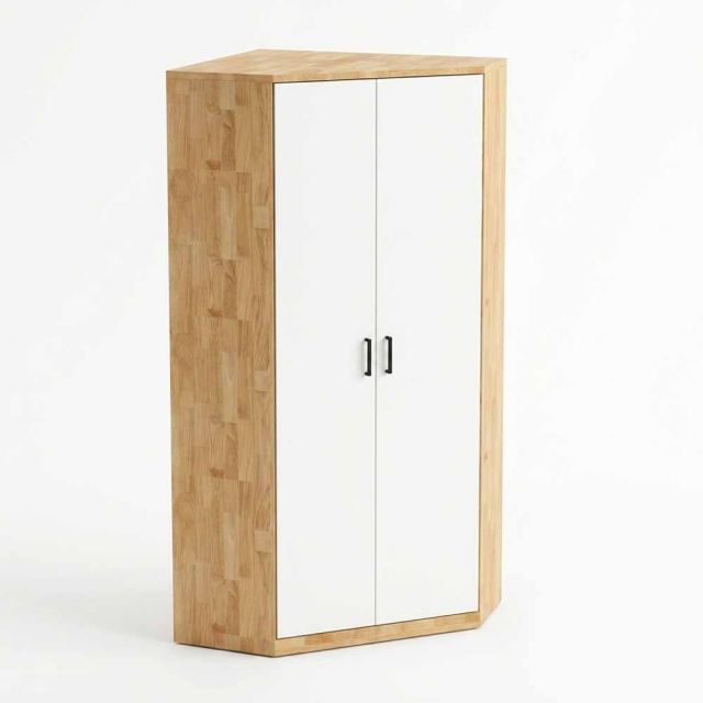 Tủ quần áo góc tường 70x70x160cm gỗ cao su TQA68107