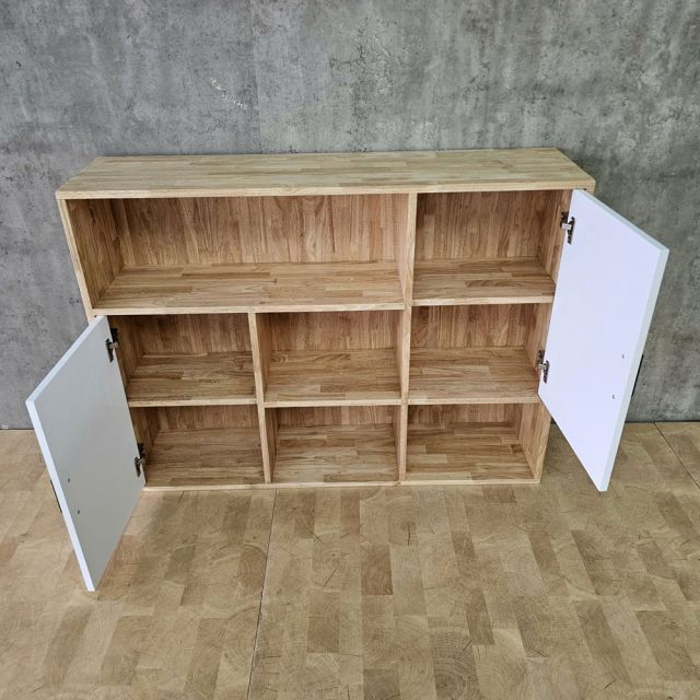 Kệ trang trí treo tường 120x30x90cm gỗ cao su KTT68095