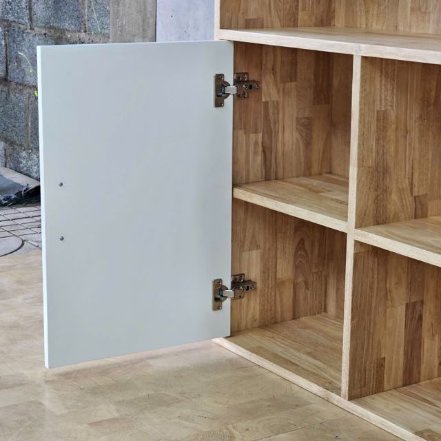 Kệ trang trí treo tường 120x30x90cm gỗ cao su KTT68095