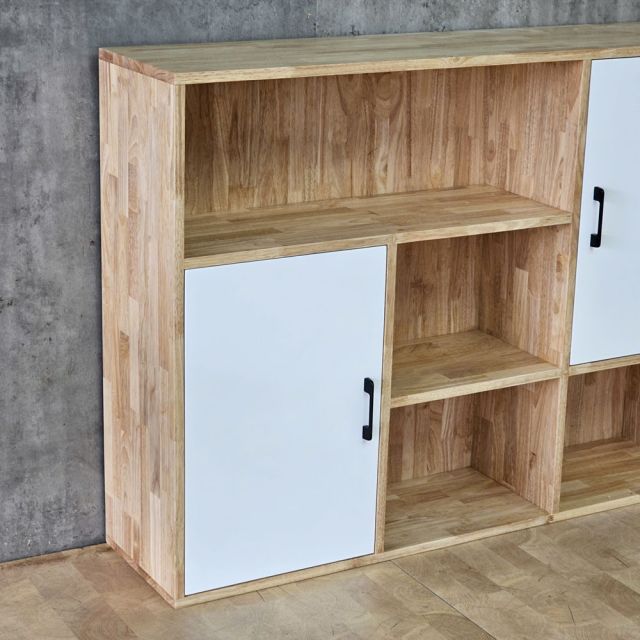 Kệ trang trí treo tường 120x30x90cm gỗ cao su KTT68095