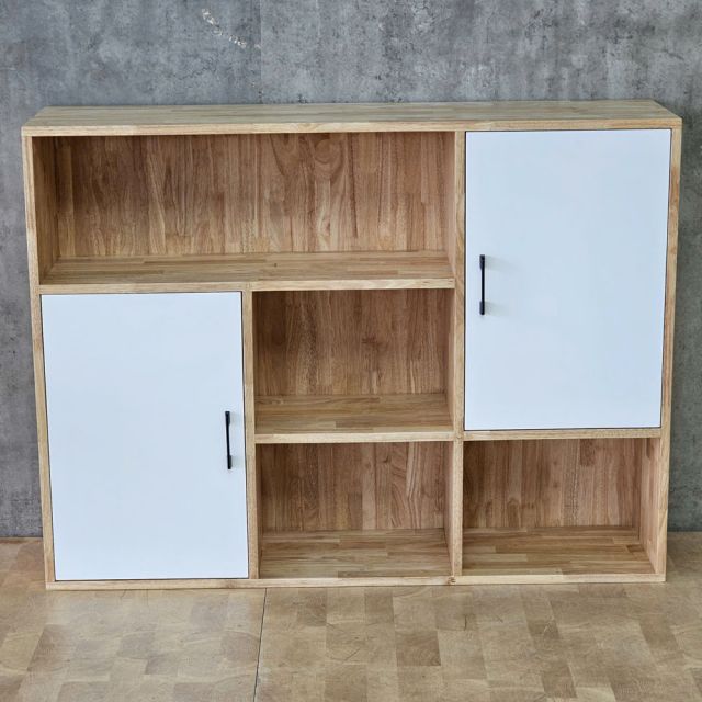 Kệ trang trí treo tường 120x30x90cm gỗ cao su KTT68095