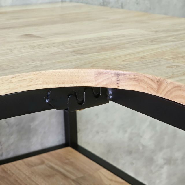 Bàn góc L liền kệ 120x80cm gỗ cao su CD68042