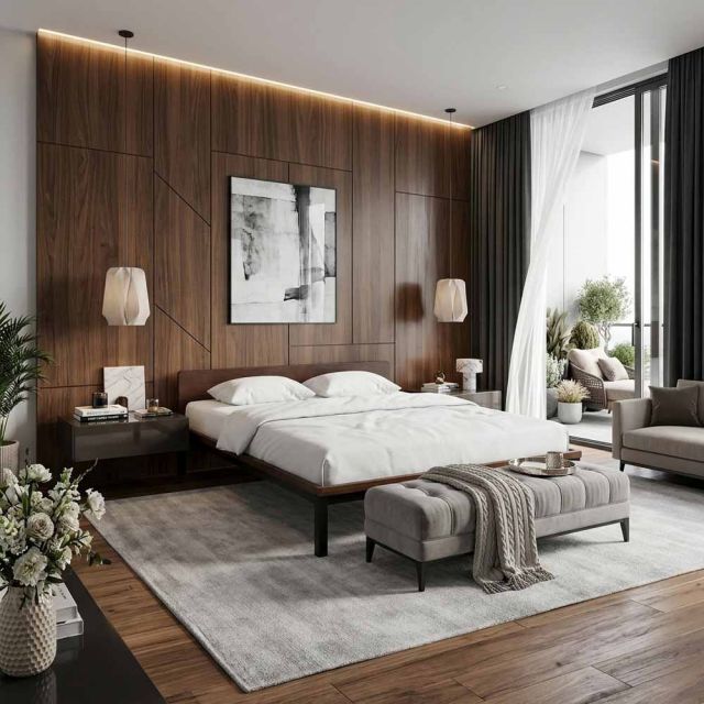 Giường ngủ ZENO cho nệm 160x200cm gỗ cao su GN68063