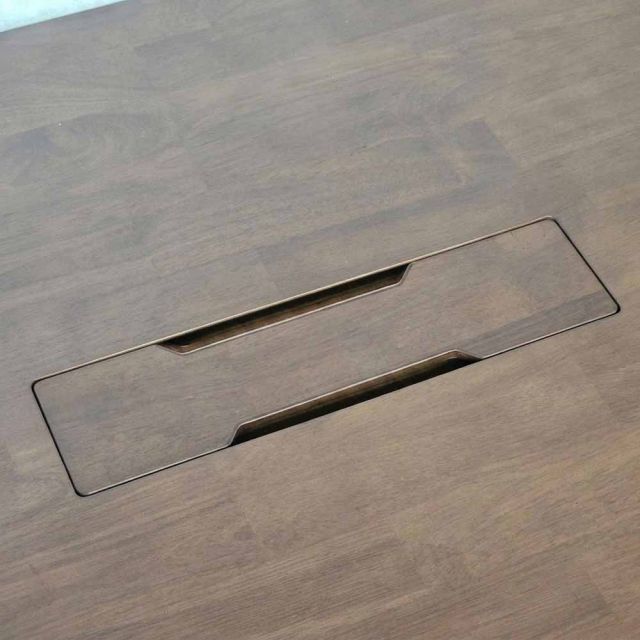 Bàn họp văn phòng có hộp điện 160x80x75cm gỗ cao su chân sắt hệ CONE HBCO090