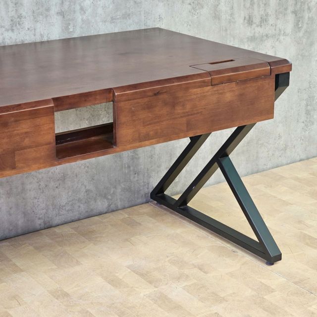 Bàn làm việc có hộp điện đôi 160x80cm gỗ cao su chân hệ XConcept HBXC075