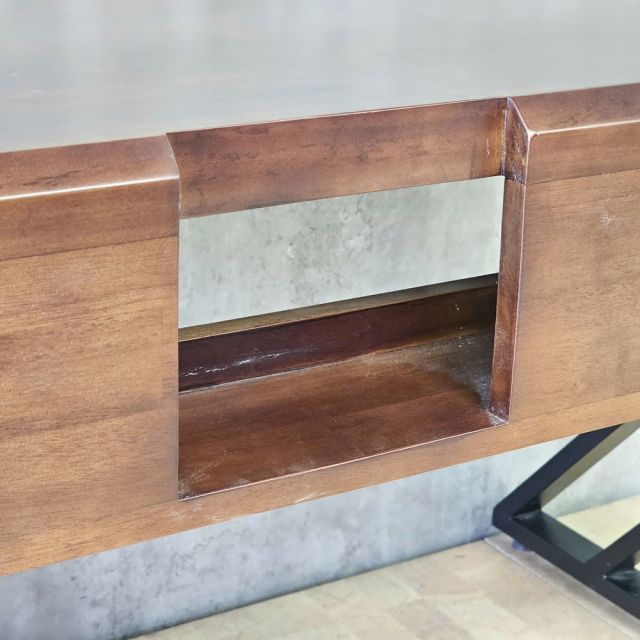 Bàn làm việc có hộp điện đôi 160x80cm gỗ cao su chân hệ XConcept HBXC075