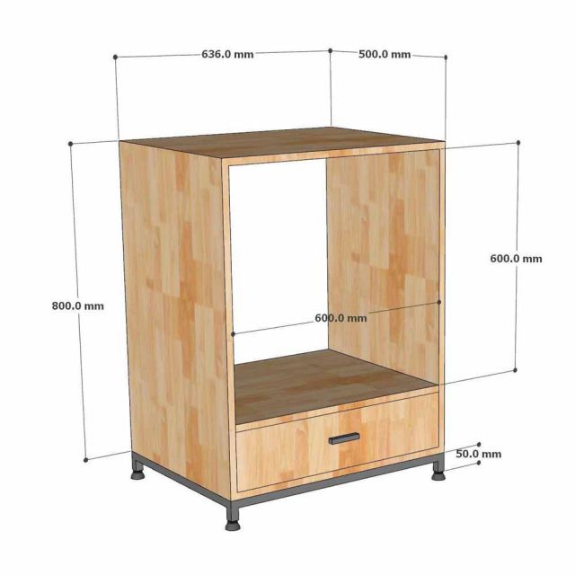 Kệ để máy rửa chén 63x50x85cm gỗ cao su KB68111