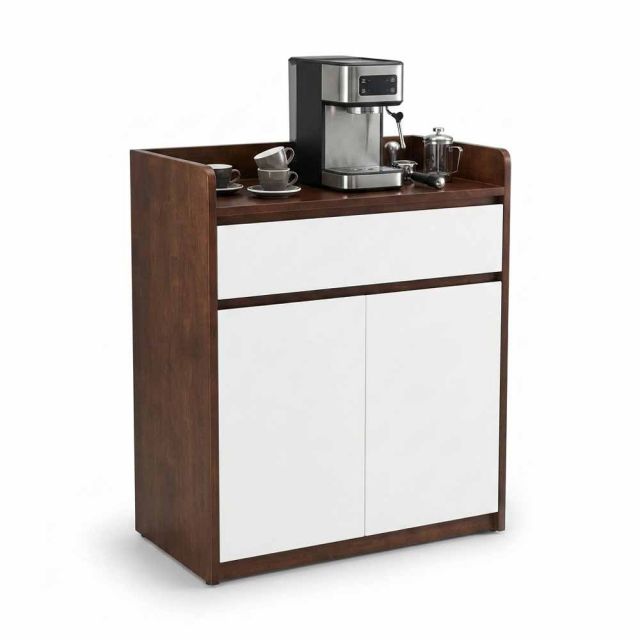 Tủ để máy pha cafe gia đình/văn phòng gỗ cao su KDCF001
