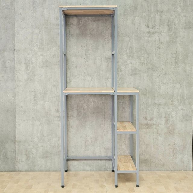 Kệ máy giặt máy sấy 94x62x204cm gỗ cao su khung sắt KMG68036