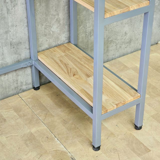 Kệ máy giặt máy sấy 94x62x204cm gỗ cao su khung sắt KMG68036