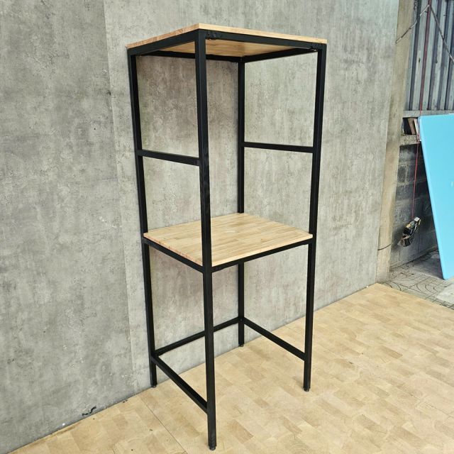 Kệ máy giặt máy sấy 71x62x186cm gỗ cao su khung sắt KMG68038