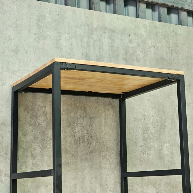 Kệ máy giặt máy sấy 71x62x186cm gỗ cao su khung sắt KMG68038
