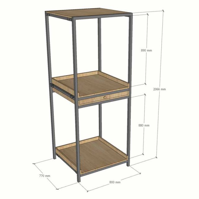Kệ máy giặt máy sấy 80x77x206cm gỗ cao su KMG68039