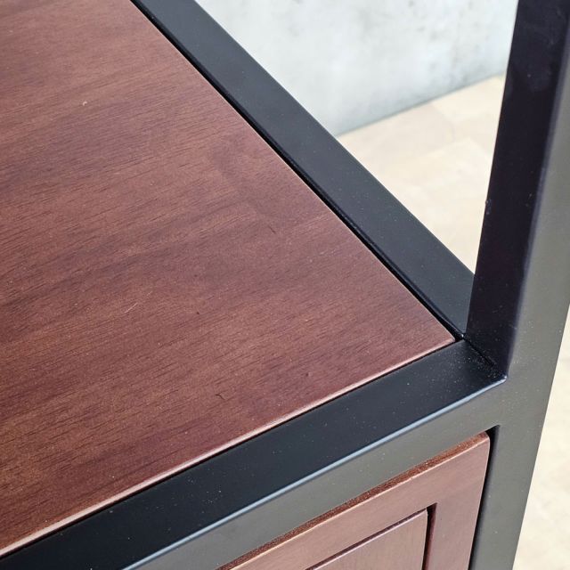 Tủ kệ máy in 60x50x72cm gỗ cao su khung sắt KMI68012