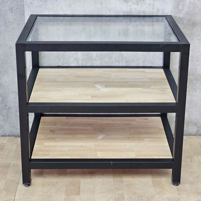 Kệ trang trí 80x60x75cm gỗ cao su chân sắt KTT68101